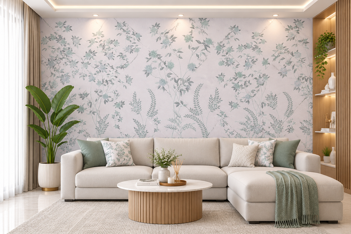 Ethereal Meadow Floral Blush Pink Wallpaper