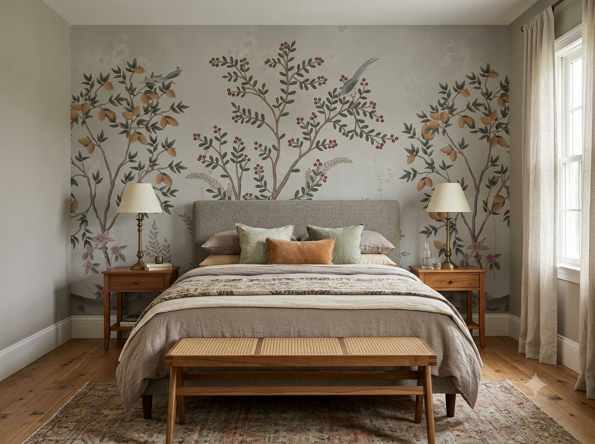 Blush Berry Botanical Wallpaper