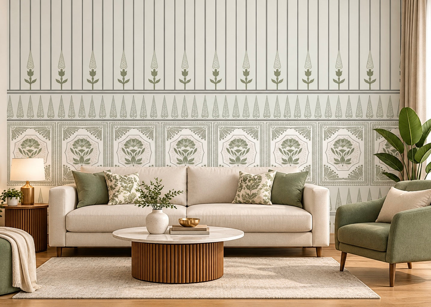 Imperial Garden Motif Wallpaper