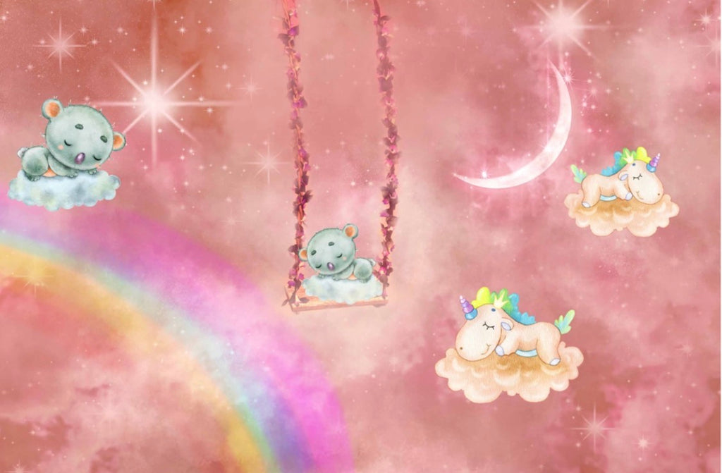 Unicorn & Rainbow Kids Room Wallpaper