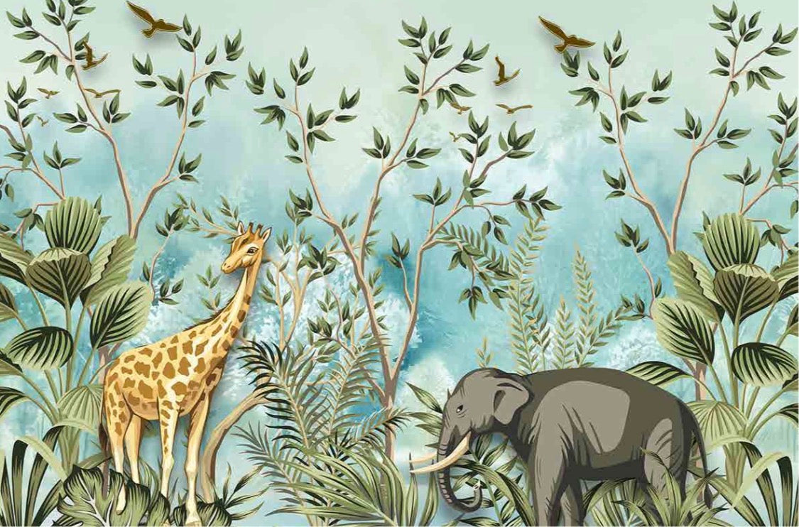 Safari Jungle Animal Wallpaper | Kids Room