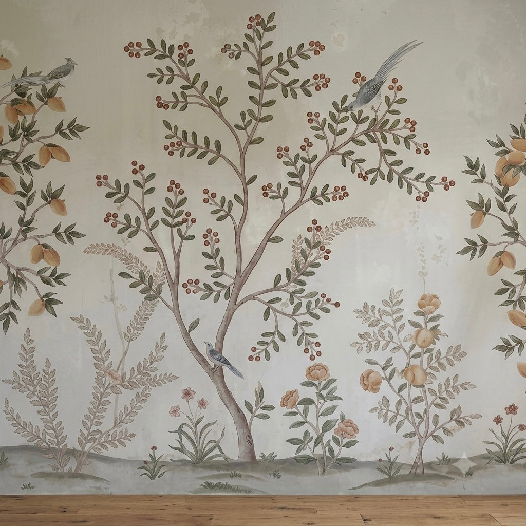 Blush Berry Botanical Wallpaper