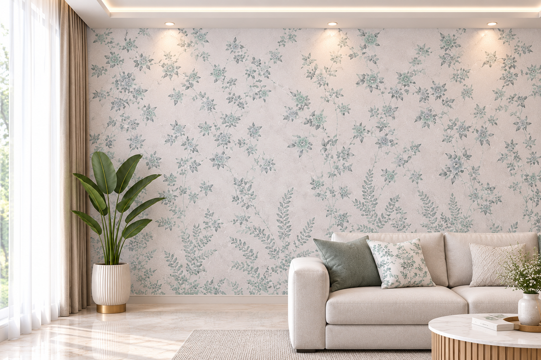 Ethereal Meadow Floral Blush Pink Wallpaper