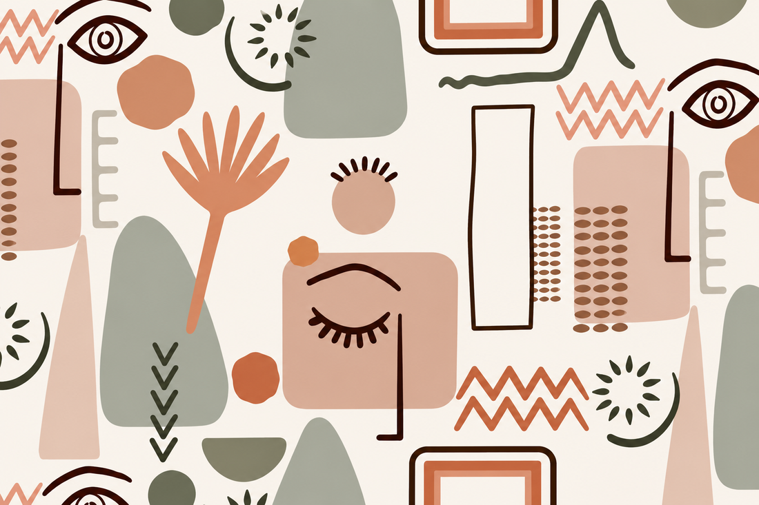 Boho Abstract Faces Wallpaper