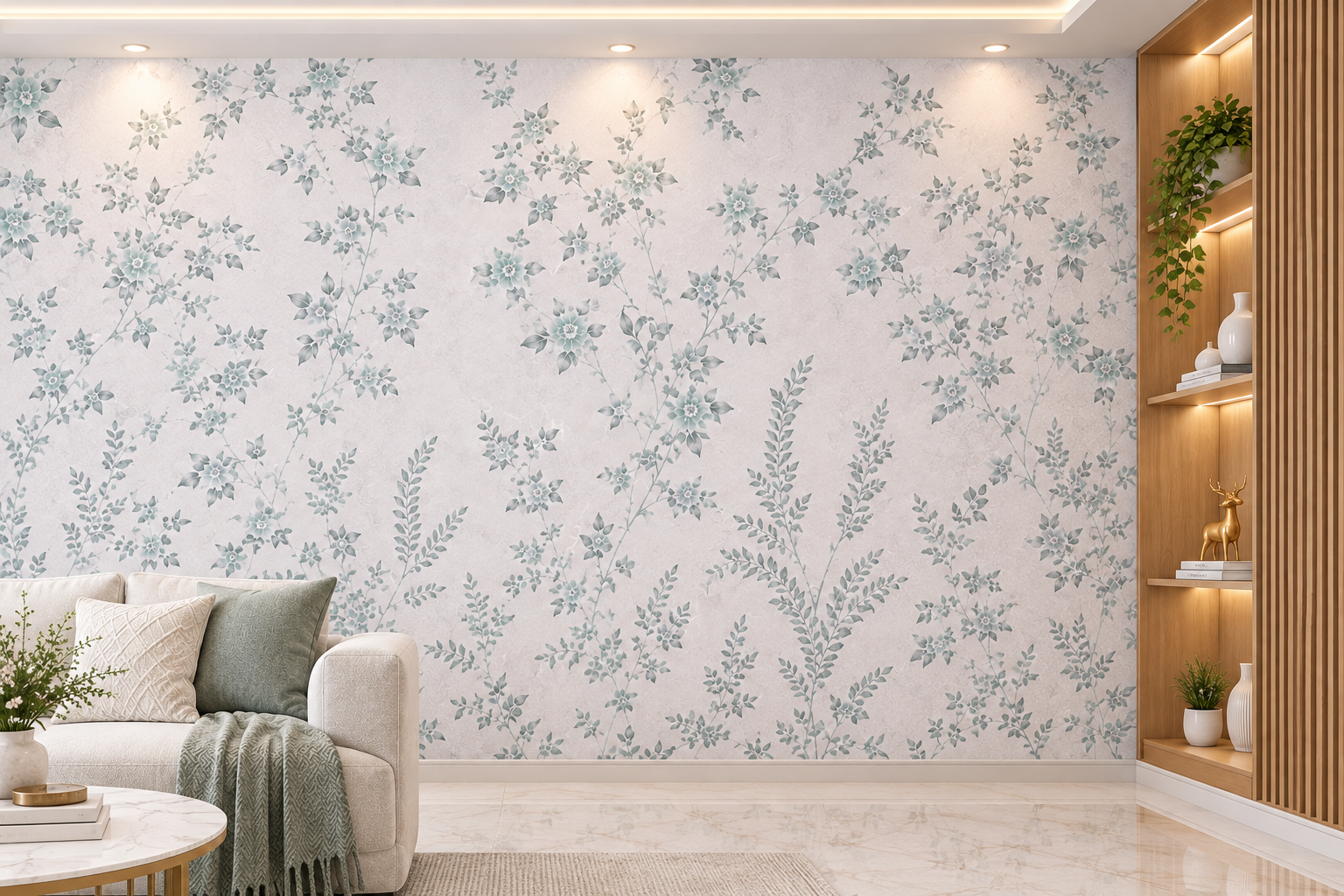 Ethereal Meadow Floral Blush Pink Wallpaper