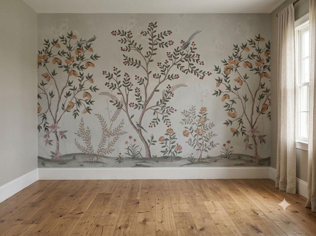 Blush Berry Botanical Wallpaper
