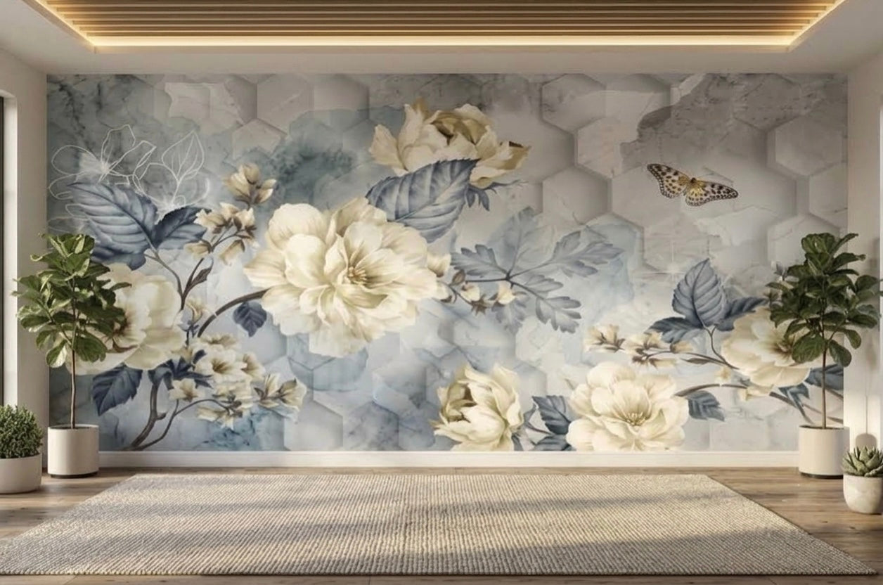 Botanical Elegance Floral Wallpaper