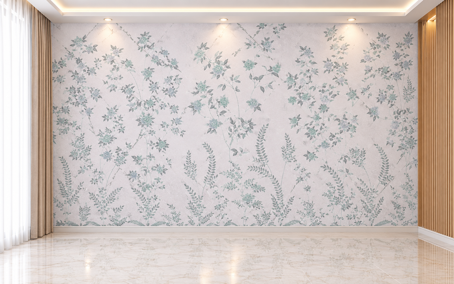 Ethereal Meadow Floral Blush Pink Wallpaper