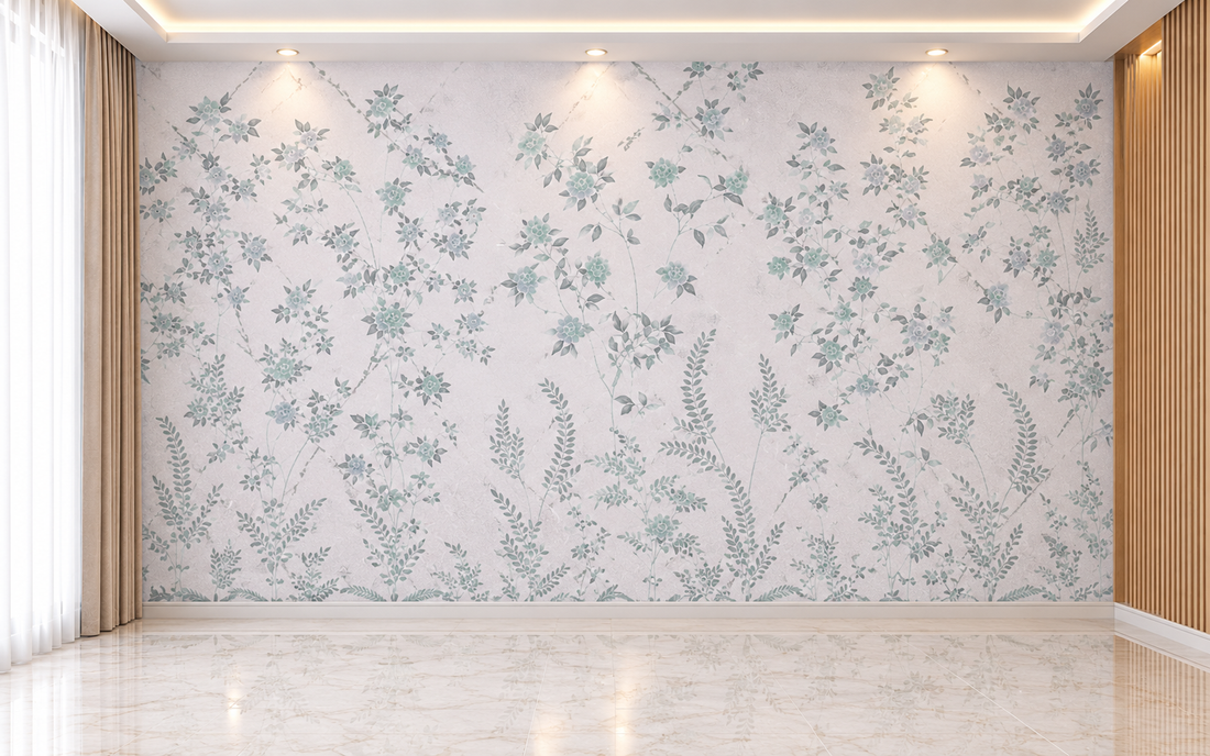 Ethereal Meadow Floral Blush Pink Wallpaper