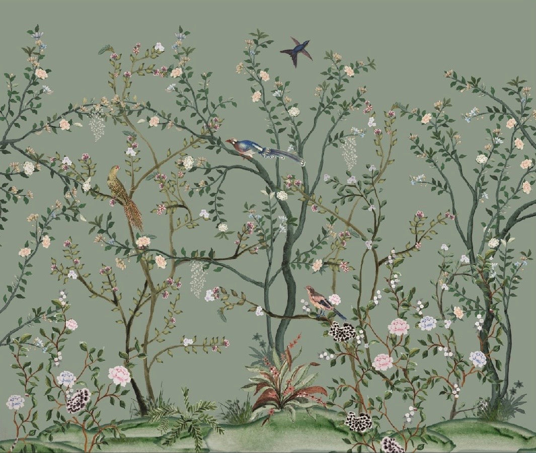 Bird & Blossom Wallpaper