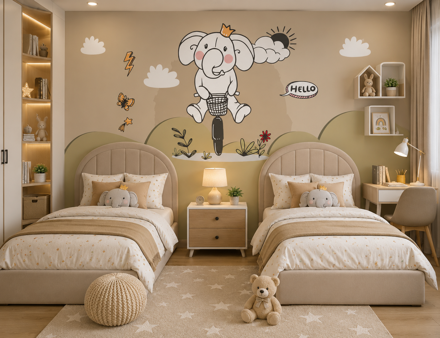 Elephant Bicycle Kids Wallpaper