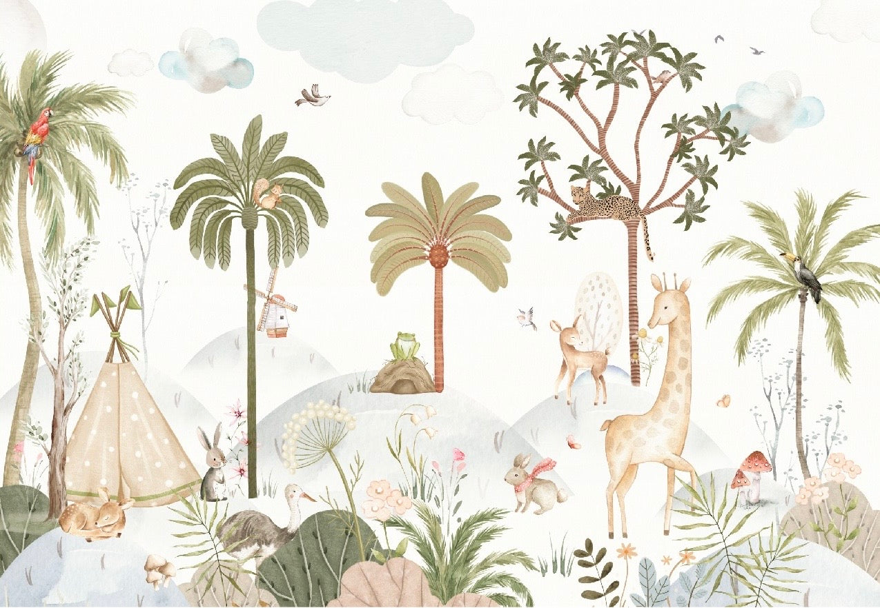 Jungle Kids Wallpaper | Animal wall Mural