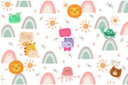 Animals Kids Wallpaper | Cartoon Rainbow