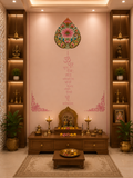Gayatri Mantra Floral Mandir Wallpaper