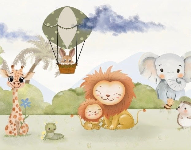 Safari Animal Kids Wallpaper | Kids Bedroom & Playroom
