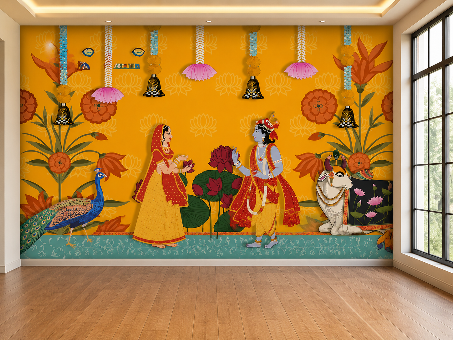 Radha Krishna Heritage Wall Mural