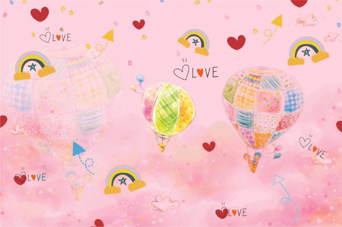 Air Balloon Kids Wallpaper | Pink Rainbow
