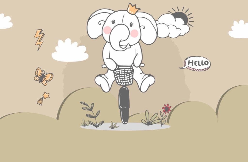 Elephant Bicycle Kids Wallpaper