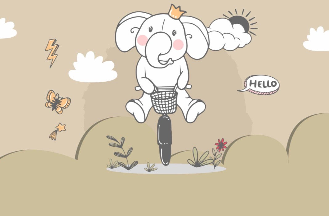 Elephant Bicycle Kids Wallpaper