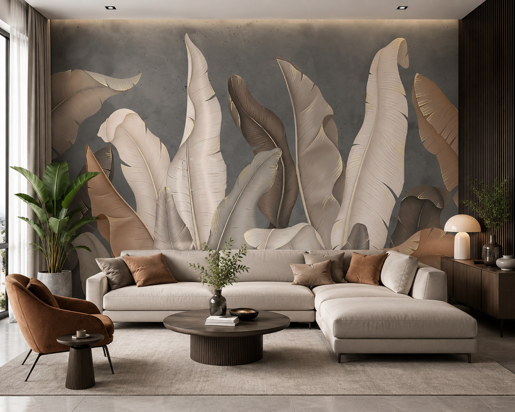 Tropical Leaf Wallpaper | Modern 3D