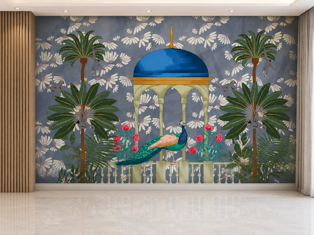 Royal Peacock Heritage Wall Mural