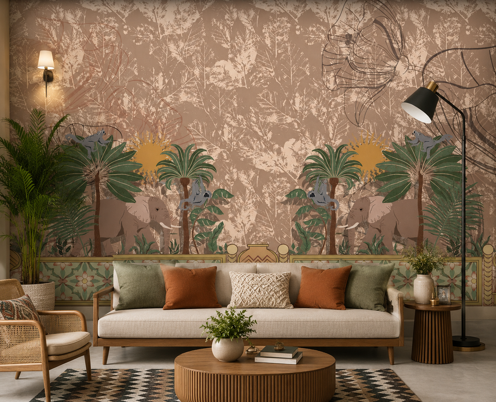 Royal Elephant Botanical Wall Mural