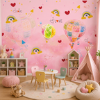 Air Balloon Kids Wallpaper | Pink Rainbow