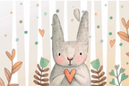 Cute Bunny Playroom Wallpaper
