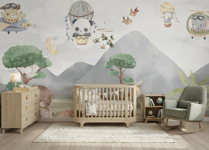Woodland Animals Nursery Wallpaper
