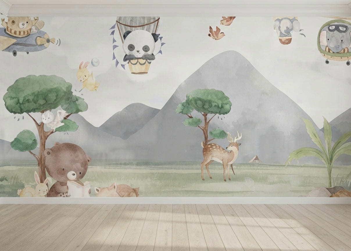 Woodland Animals Nursery Wallpaper