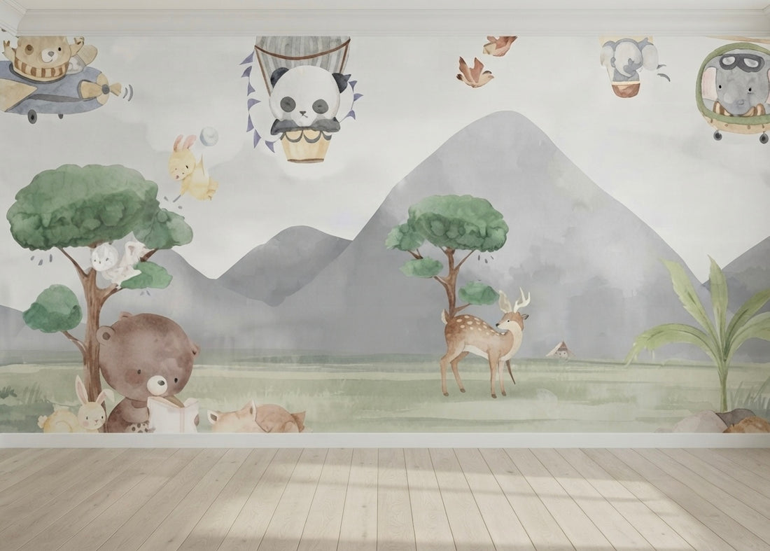 Woodland Animals Nursery Wallpaper