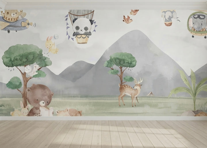 Woodland Animals Nursery Wallpaper