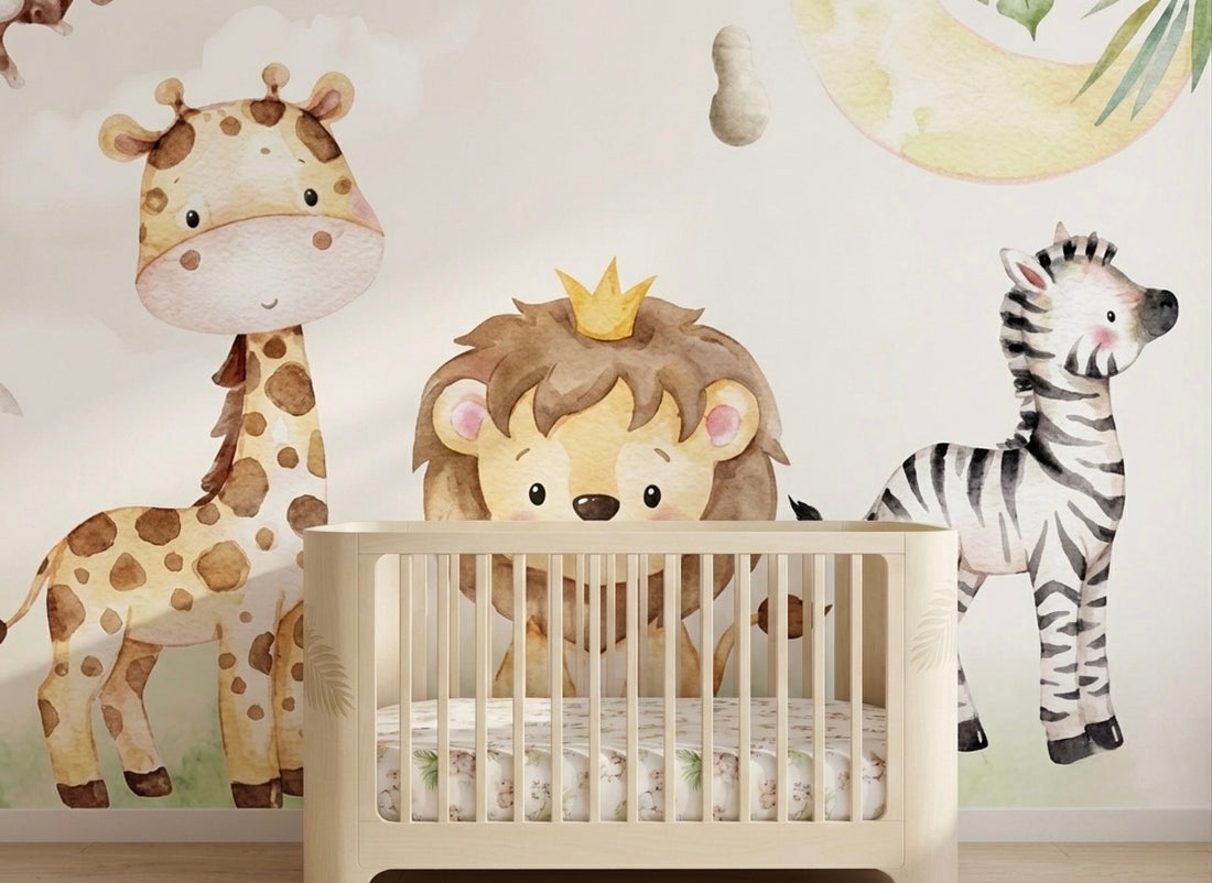 Jungle Animals Nursery Wallpaper