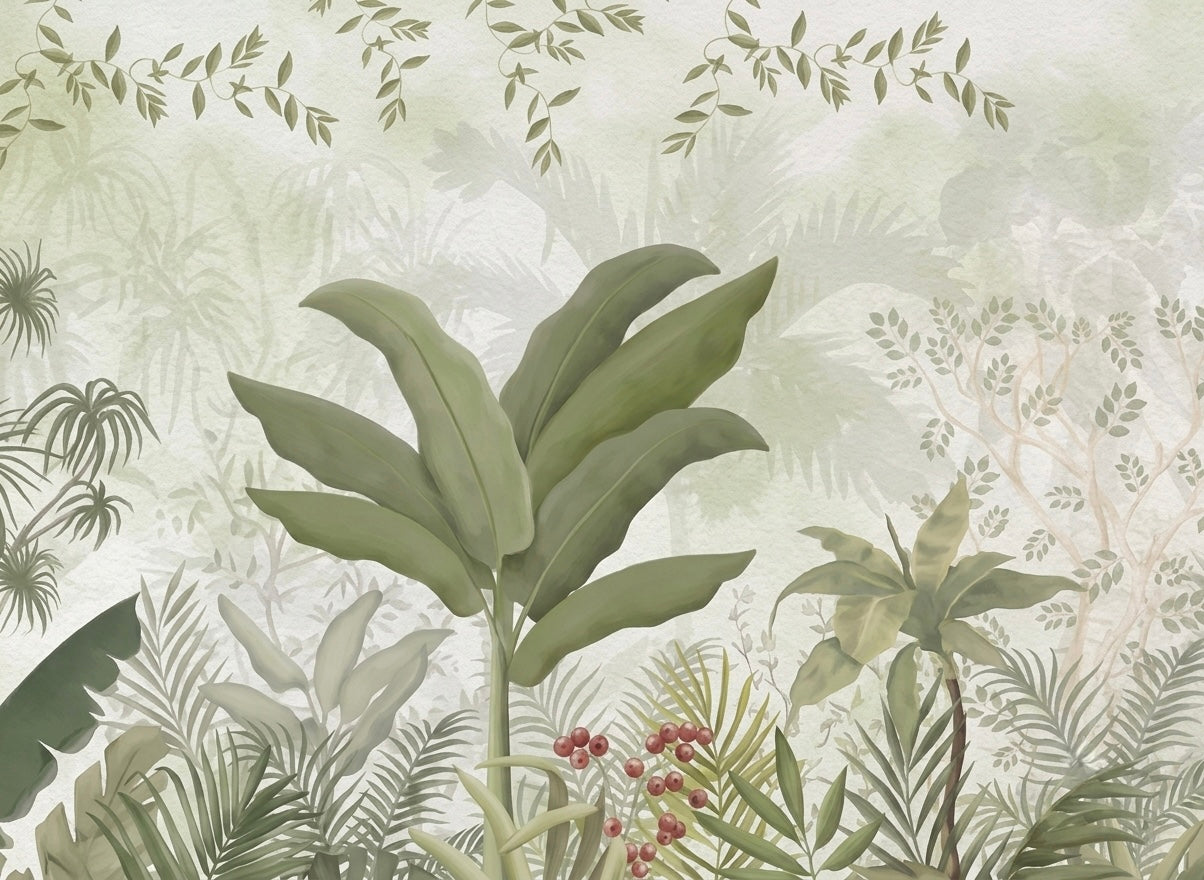 Misty Tropical Canopy Wallpaper