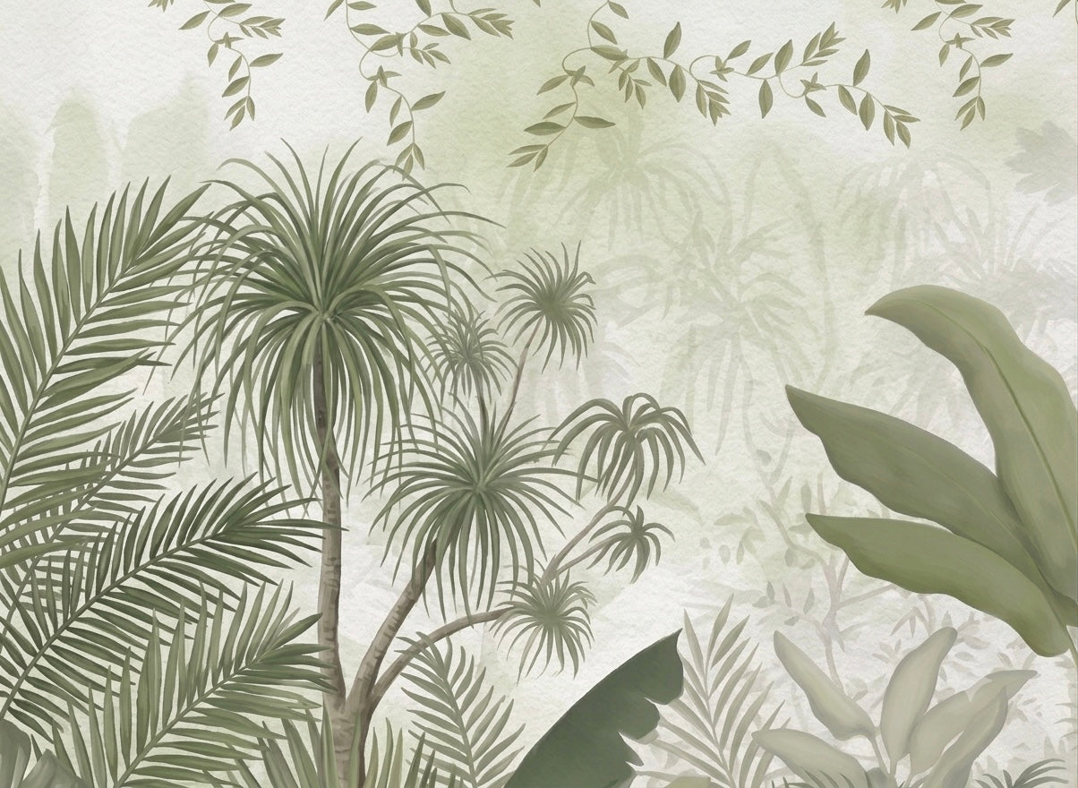 Misty Tropical Canopy Wallpaper